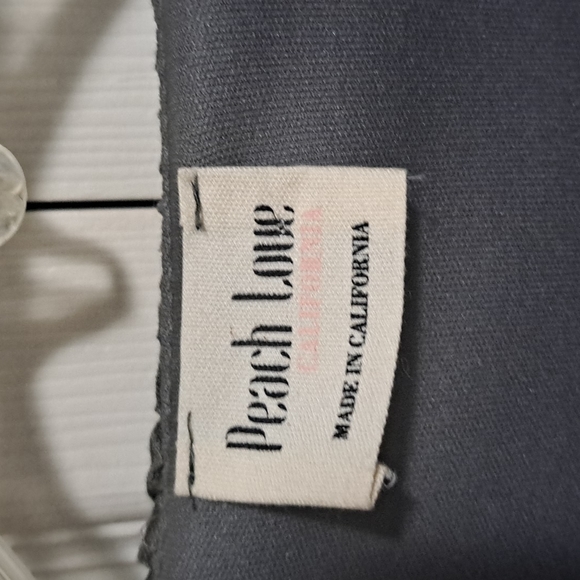 Peach Love California mini prairie style dress long sleeve v neck - small - gray - Picture 2 of 9